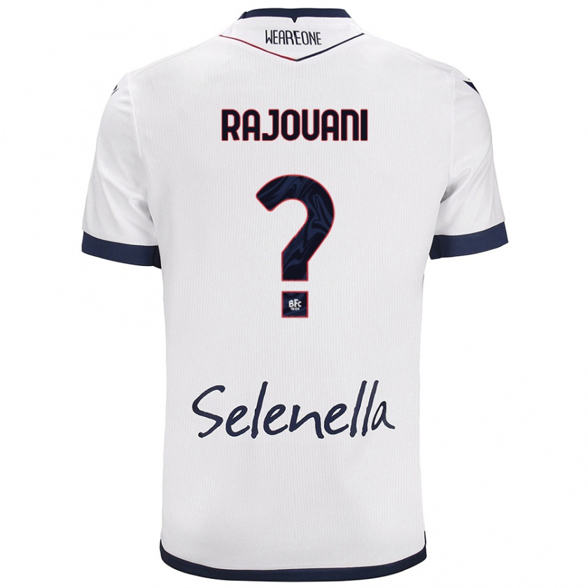 Kandiny Uomo Maglia Yassir Rajouani #0 Bianco Blu Reale Kit Gara Away 2024/25 Maglietta