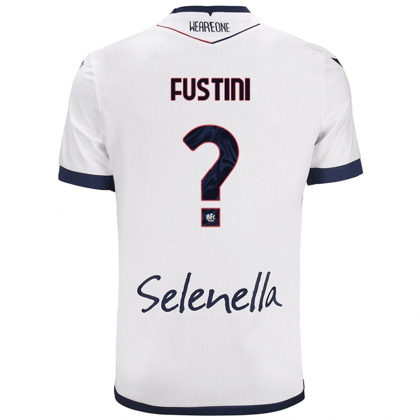 Kandiny Uomo Maglia Kevin Fustini #0 Bianco Blu Reale Kit Gara Away 2024/25 Maglietta