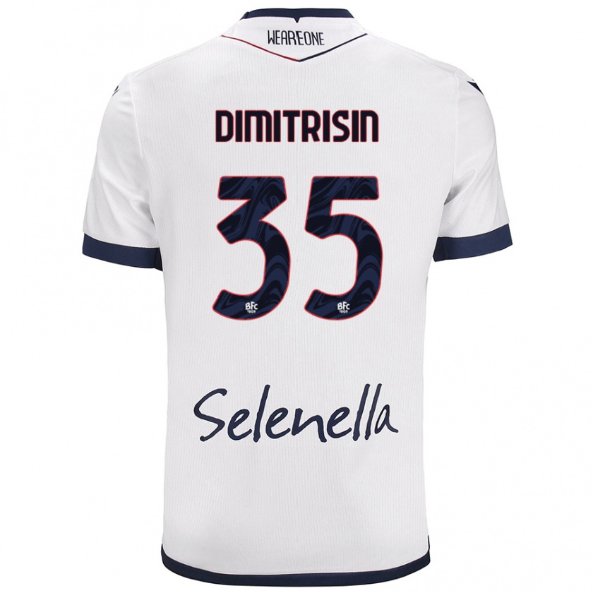 Kandiny Uomo Maglia Danila Dimitrișin #35 Bianco Blu Reale Kit Gara Away 2024/25 Maglietta