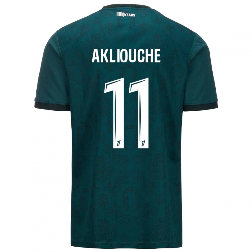 Kandiny Heren Maghnes Akliouche #11 Donkergroen Uitshirt Uittenue 2024/25 T-Shirt