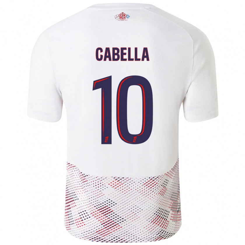 Kandiny Heren Rémy Cabella #10 Wit Koningsblauw Uitshirt Uittenue 2024/25 T-Shirt