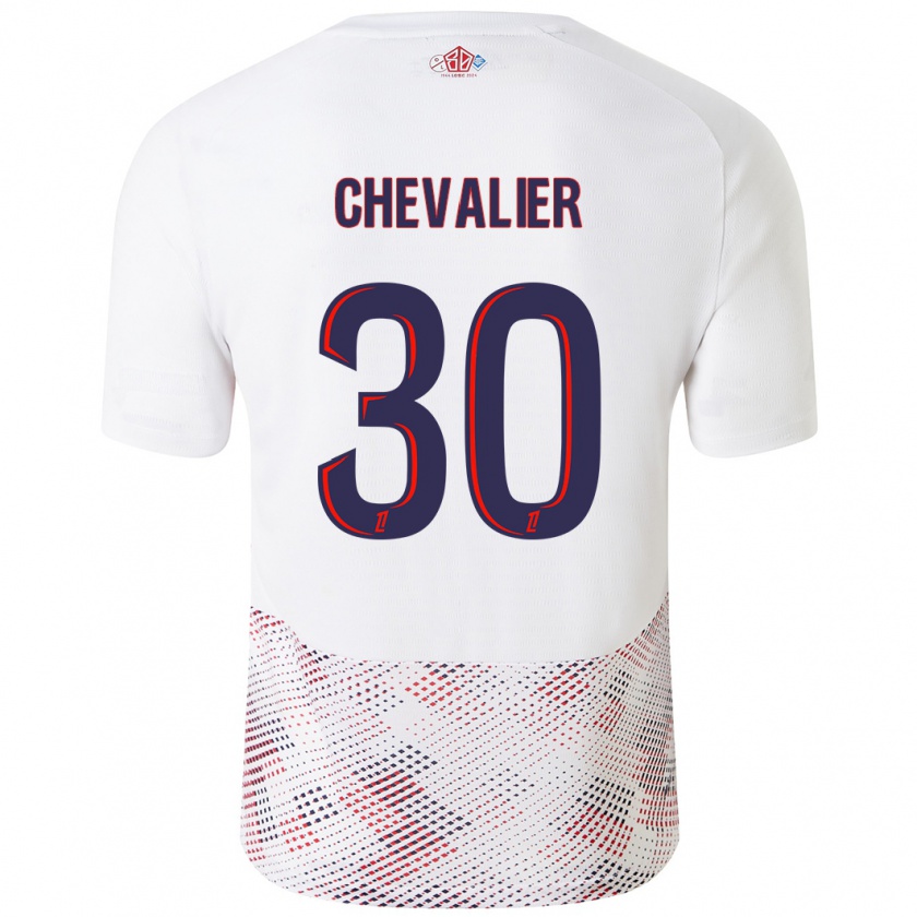 Kandiny Hombre Camiseta Lucas Chevalier #30 Blanco Azul Real 2ª Equipación 2024/25 La Camisa