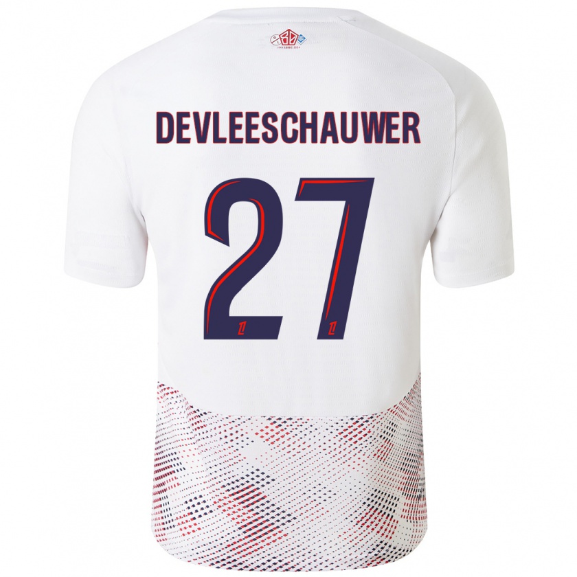 Kandiny Heren Gwenaëlle Devleeschauwer #27 Wit Koningsblauw Uitshirt Uittenue 2024/25 T-Shirt België