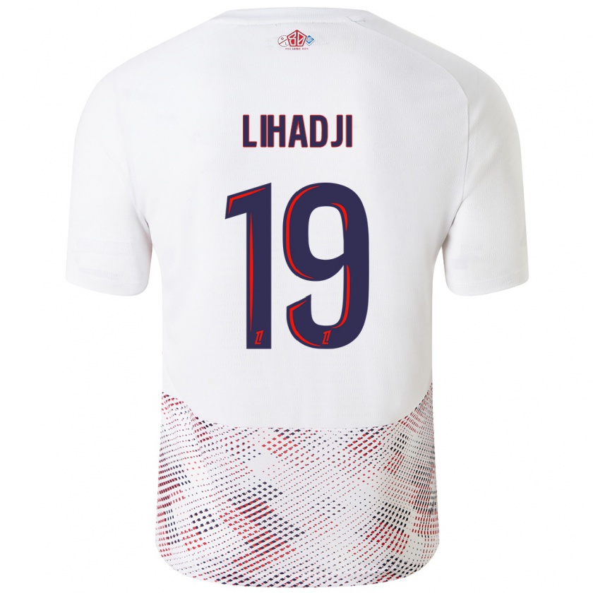 Kandiny Hombre Camiseta Isaac Lihadji #19 Blanco Azul Real 2ª Equipación 2024/25 La Camisa