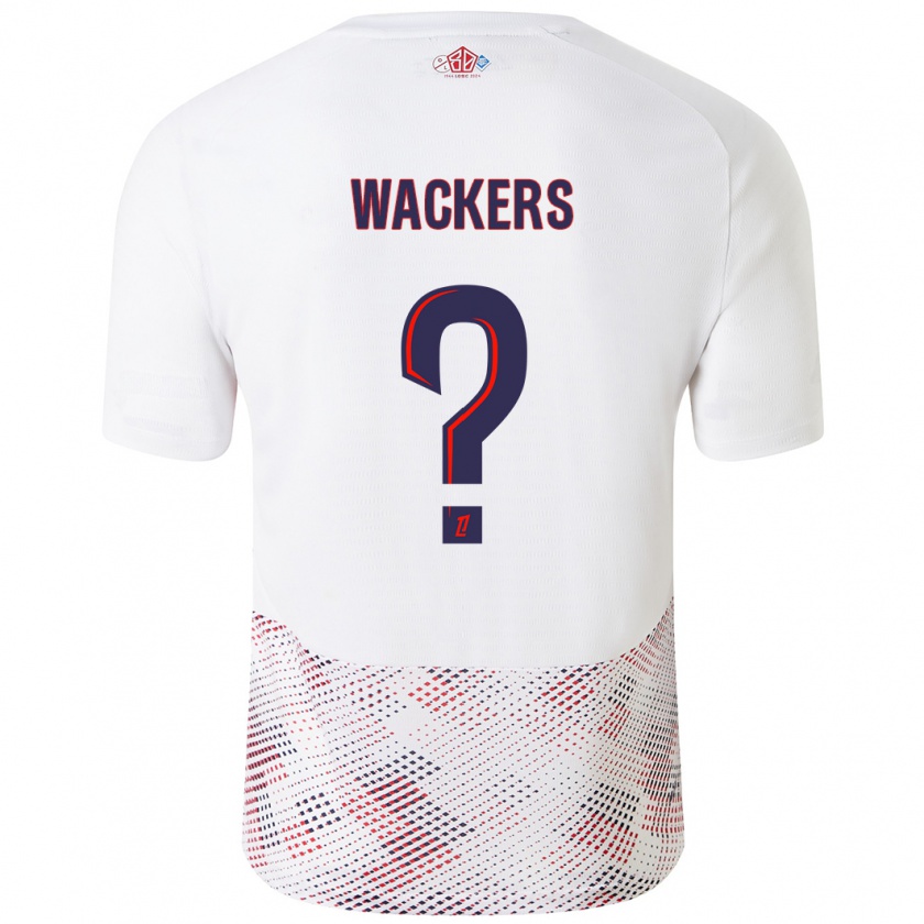 Kandiny Heren Maxime Wackers #0 Wit Koningsblauw Uitshirt Uittenue 2024/25 T-Shirt