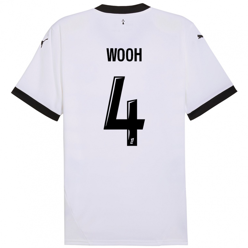 Kandiny Uomo Maglia Christopher Wooh #4 Bianco Nero Kit Gara Away 2024/25 Maglietta