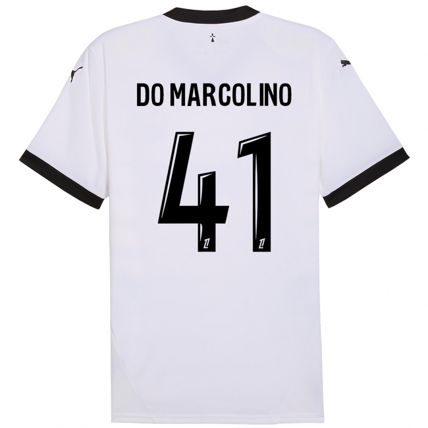 Kandiny Uomo Maglia Alan Do Marcolino #41 Bianco Nero Kit Gara Away 2024/25 Maglietta