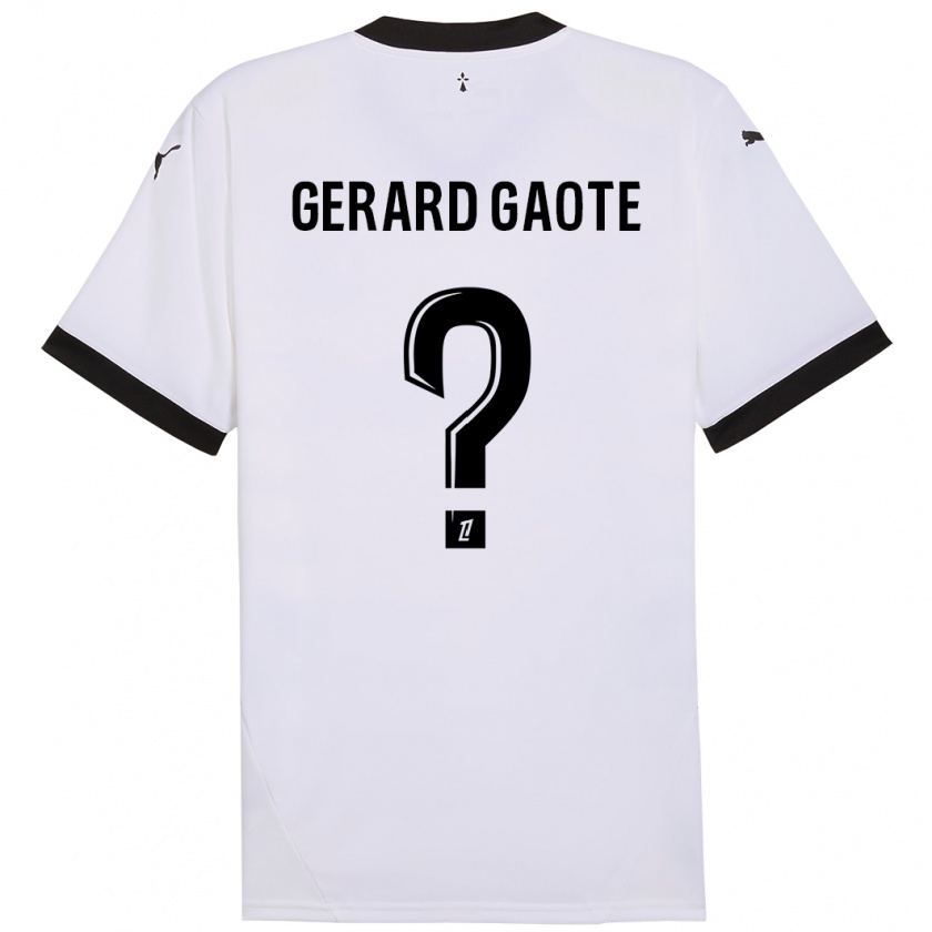 Kandiny Uomo Maglia Steven Gerard Gaote #0 Bianco Nero Kit Gara Away 2024/25 Maglietta