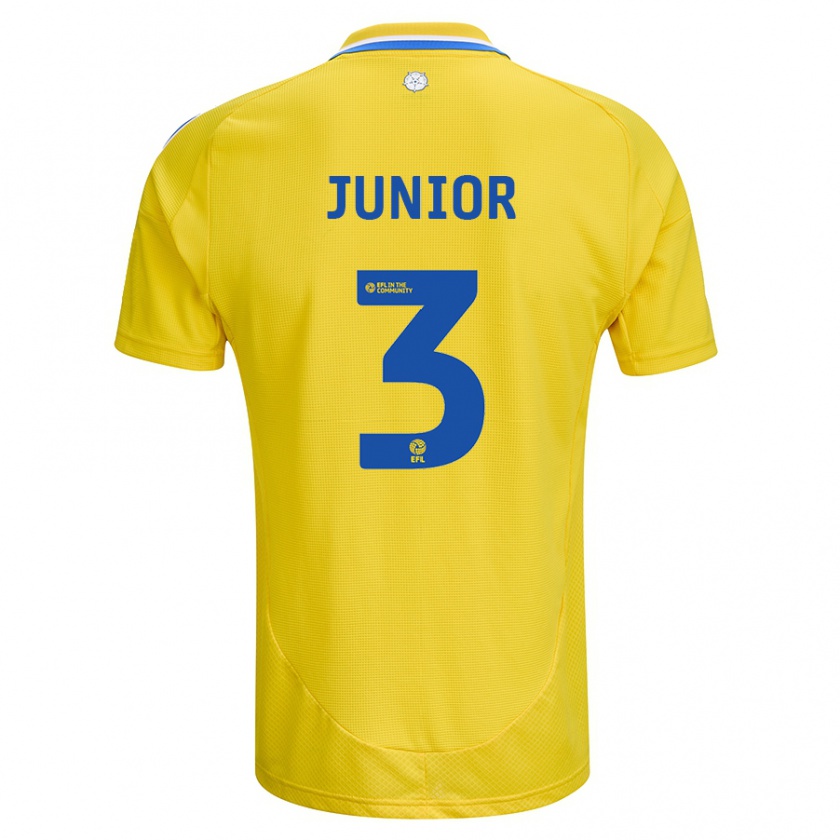 Kandiny Heren Junior Firpo #3 Geel Blauw Uitshirt Uittenue 2024/25 T-Shirt