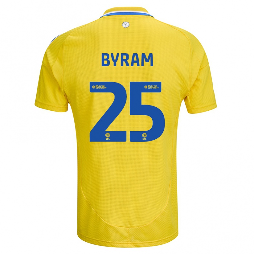 Kandiny Uomo Maglia Sam Byram #25 Giallo Blu Kit Gara Away 2024/25 Maglietta