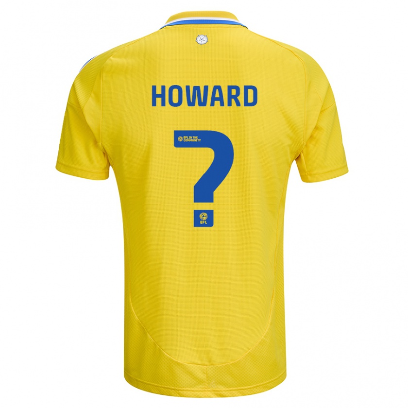 Kandiny Heren Jacob Howard #0 Geel Blauw Uitshirt Uittenue 2024/25 T-Shirt