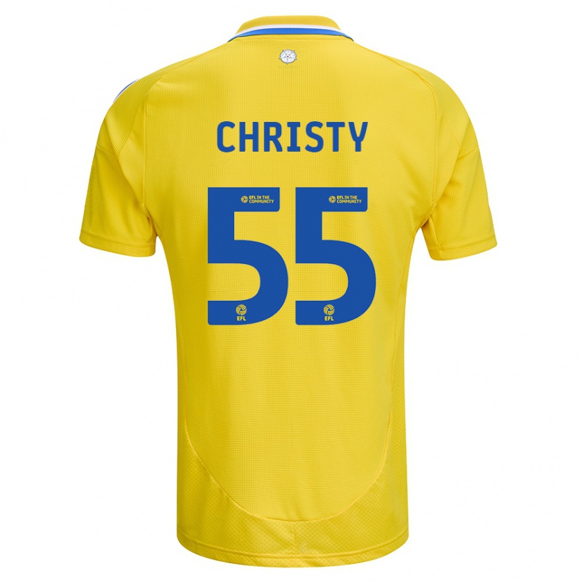 Kandiny Uomo Maglia Harry Christy #55 Giallo Blu Kit Gara Away 2024/25 Maglietta