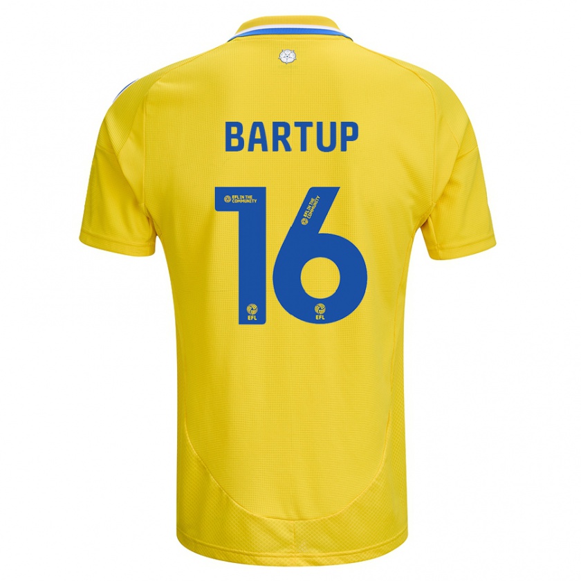 Kandiny Uomo Maglia Laura Bartup #16 Giallo Blu Kit Gara Away 2024/25 Maglietta