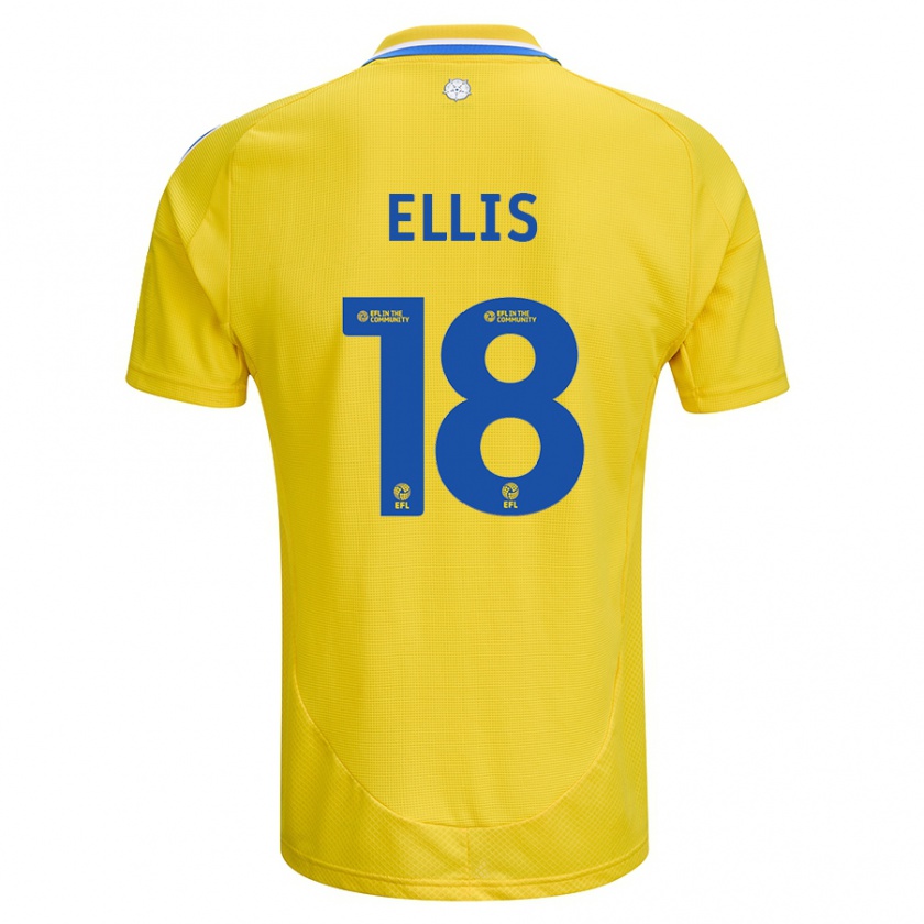 Kandiny Uomo Maglia Macy Ellis #18 Giallo Blu Kit Gara Away 2024/25 Maglietta