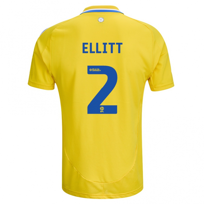 Kandiny Uomo Maglia Izzy Ellitt #2 Giallo Blu Kit Gara Away 2024/25 Maglietta