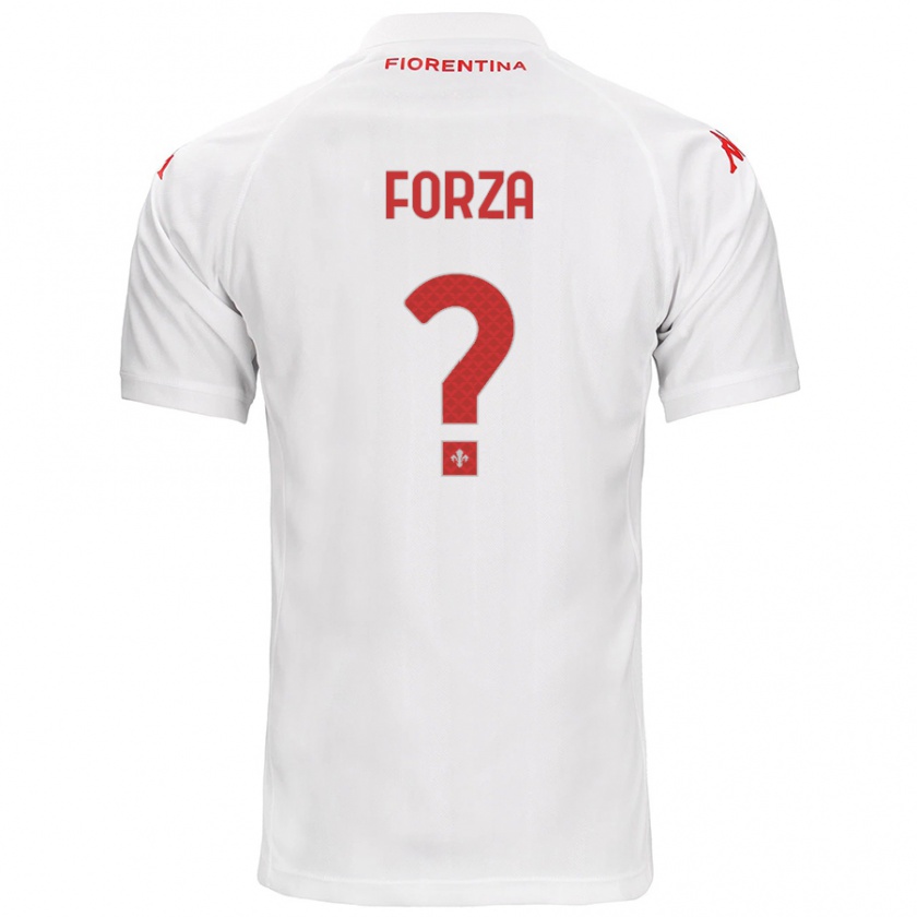 Kandiny Uomo Maglia Francesco Forza #0 Bianco Kit Gara Away 2024/25 Maglietta