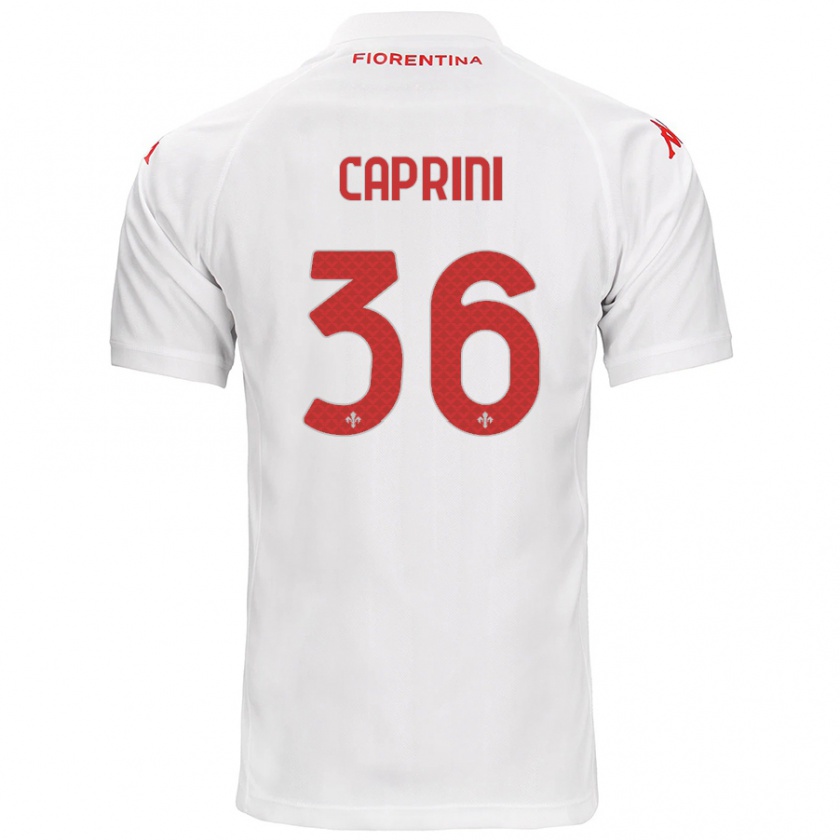 Kandiny Uomo Maglia Maat Daniel Caprini #36 Bianco Kit Gara Away 2024/25 Maglietta