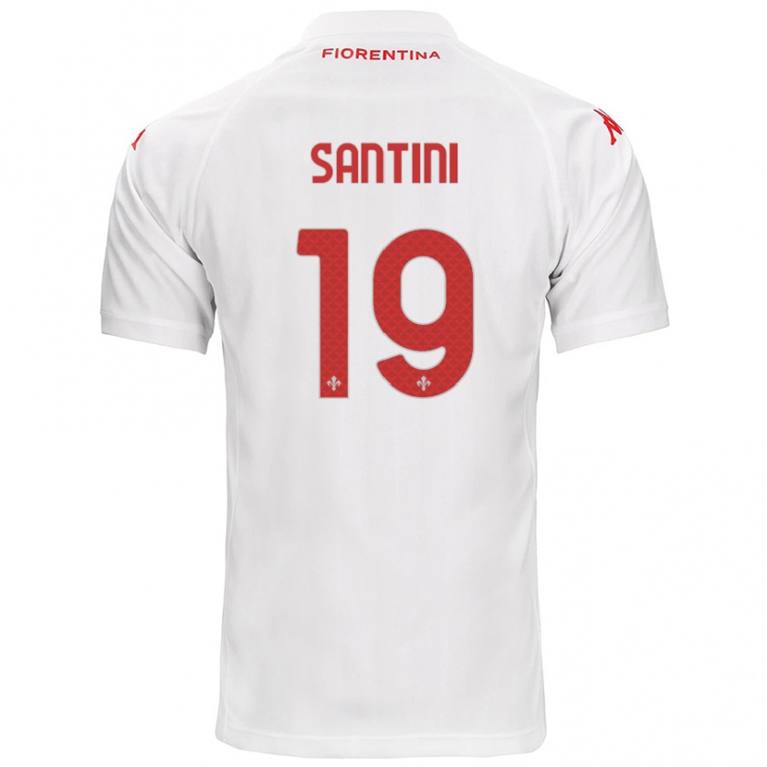 Kandiny Uomo Maglia Margherita Santini #19 Bianco Kit Gara Away 2024/25 Maglietta