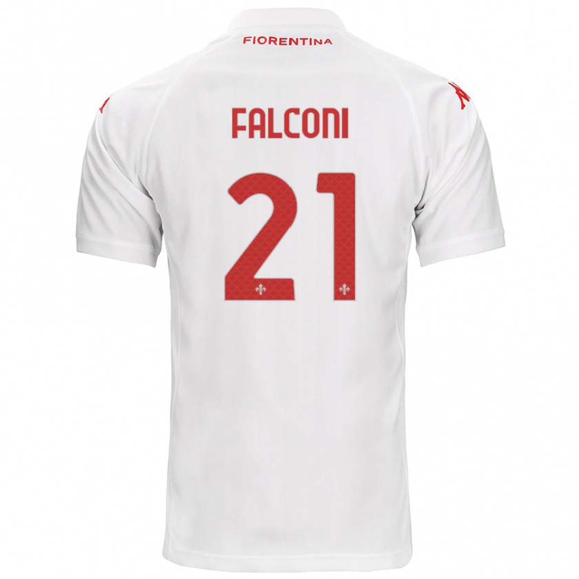 Kandiny Uomo Maglia Niccolò Falconi #21 Bianco Kit Gara Away 2024/25 Maglietta