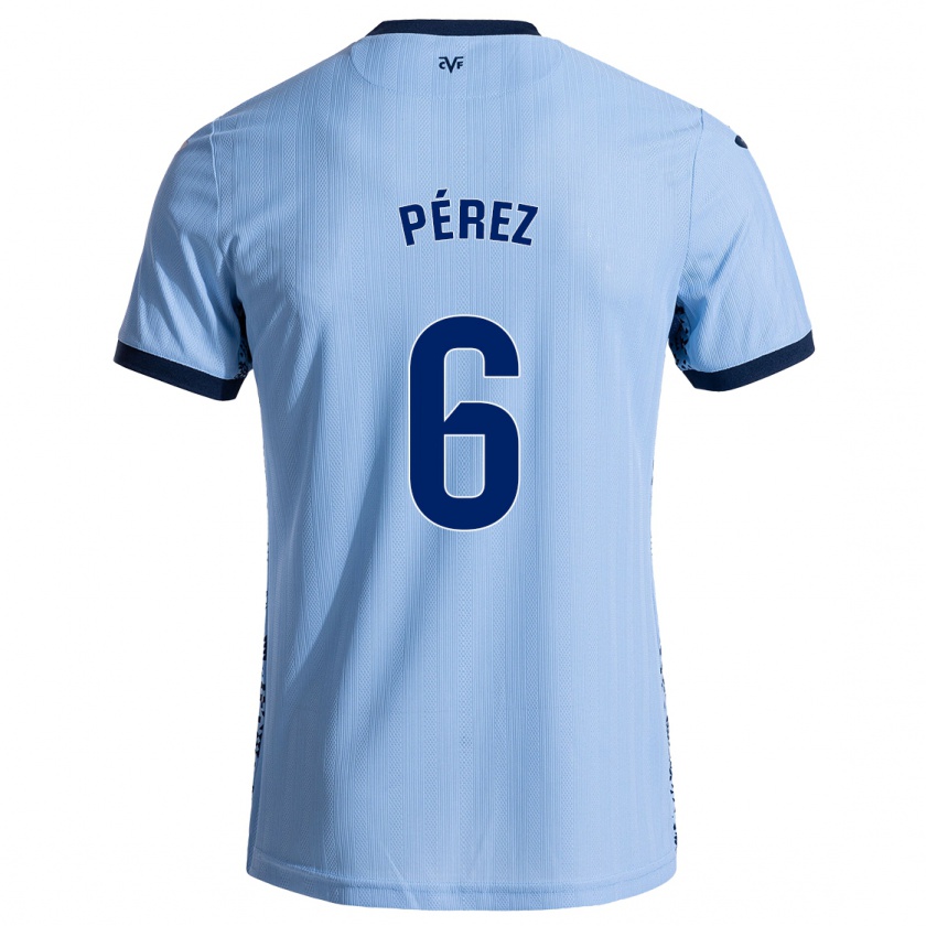 Kandiny Hombre Camiseta Hugo Pérez #6 Azul Cielo 2ª Equipación 2024/25 La Camisa México