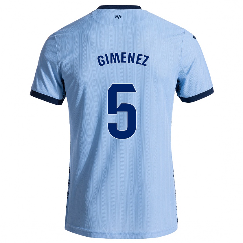 Kandiny Hombre Camiseta Yenifer Giménez #5 Azul Cielo 2ª Equipación 2024/25 La Camisa México