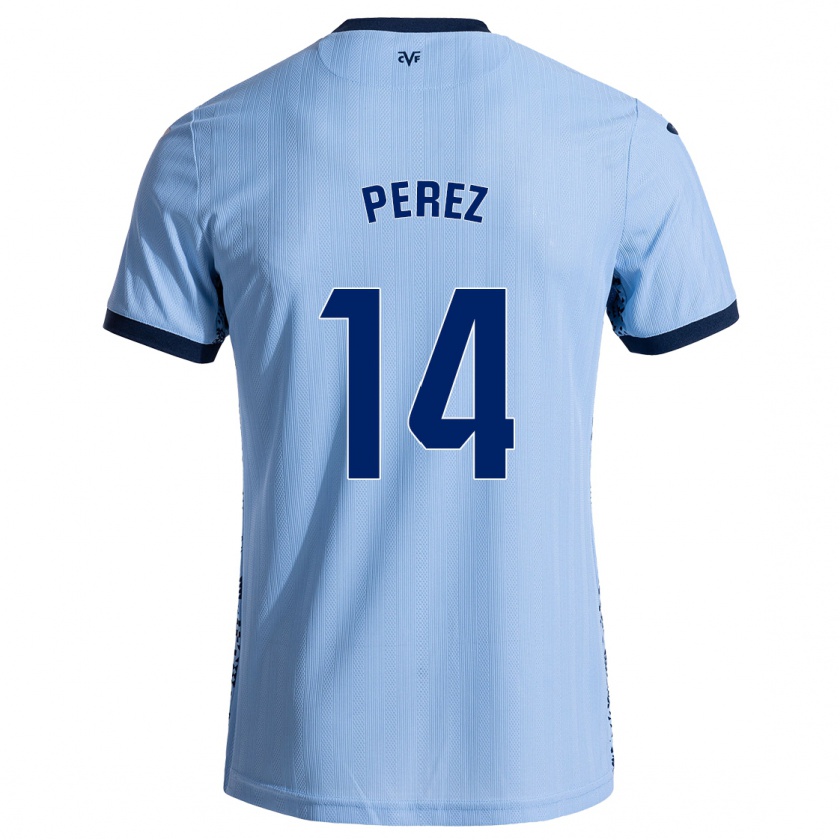 Kandiny Hombre Camiseta Nerea Pérez #14 Azul Cielo 2ª Equipación 2024/25 La Camisa