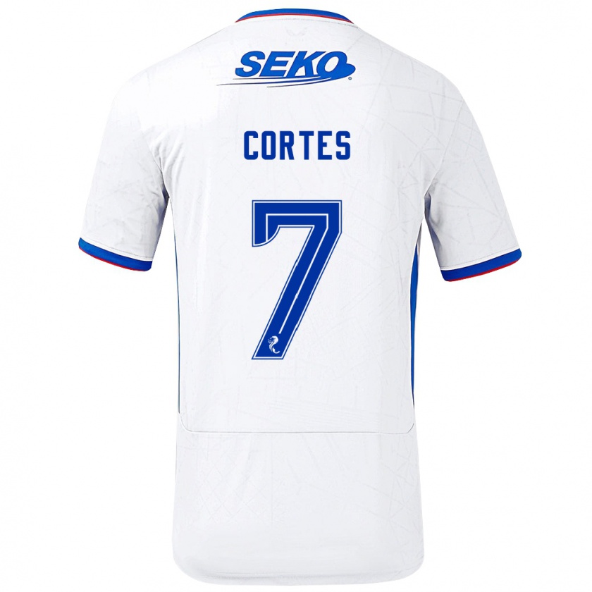 Kandiny Uomo Maglia Óscar Cortés #7 Bianco Blu Kit Gara Away 2024/25 Maglietta