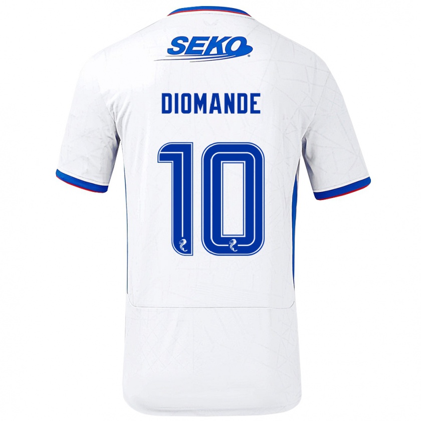 Kandiny Heren Mohamed Diomandé #10 Wit Blauw Uitshirt Uittenue 2024/25 T-Shirt België