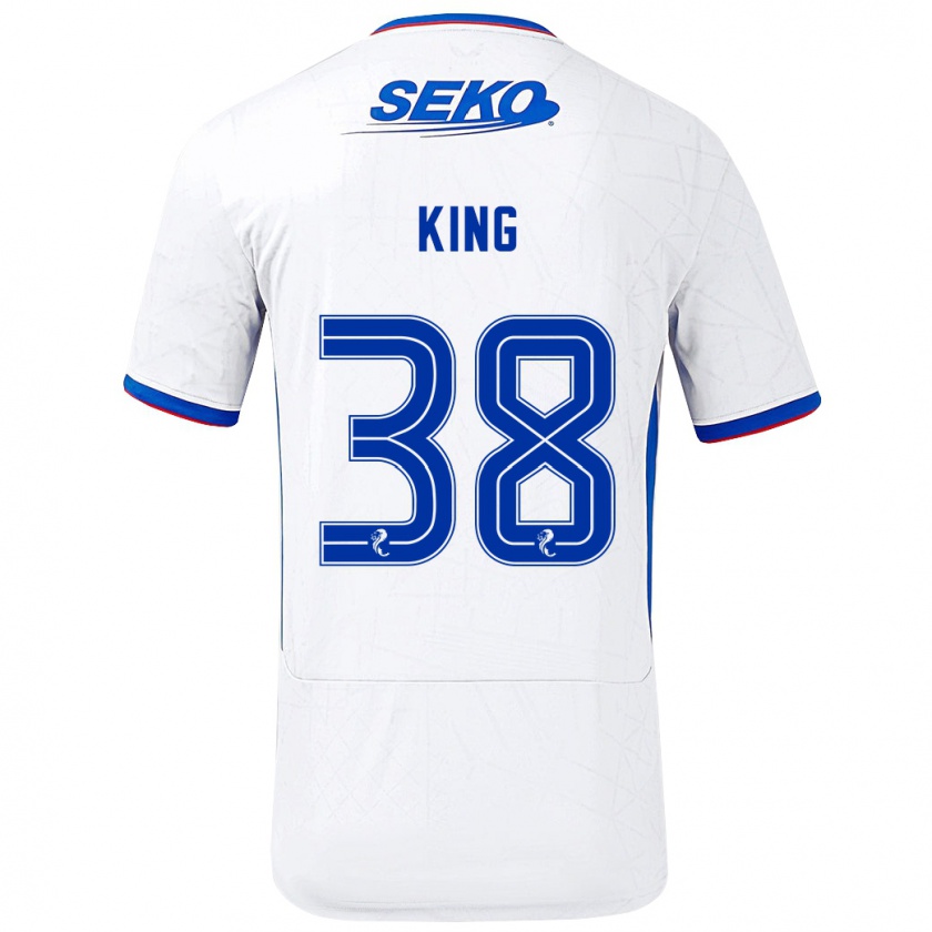 Kandiny Herren Leon King #38 Weiß Blau Auswärtstrikot Trikot 2024/25 T-Shirt Österreich