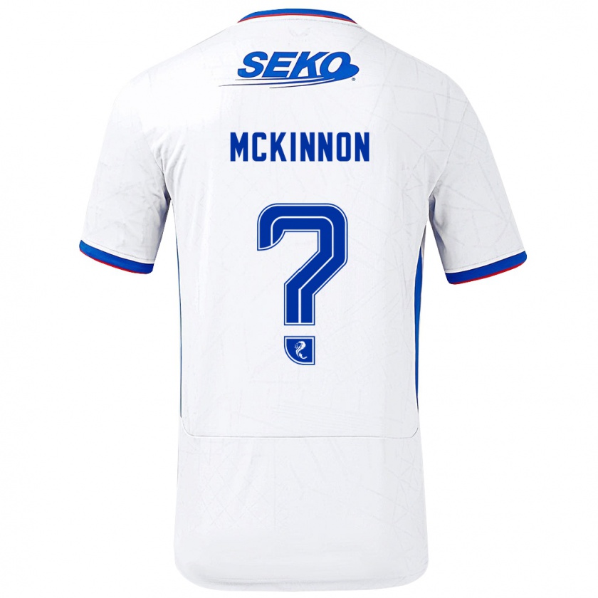 Kandiny Hombre Camiseta Cole Mckinnon #0 Blanco Azul 2ª Equipación 2024/25 La Camisa México