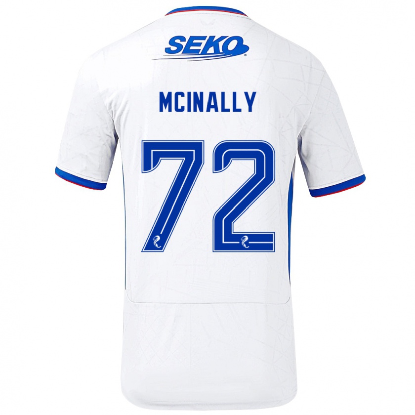 Kandiny Męski Darren Mcinally #72 Biały Niebieski Wyjazdowa Koszulka 2024/25 Koszulki Klubowe