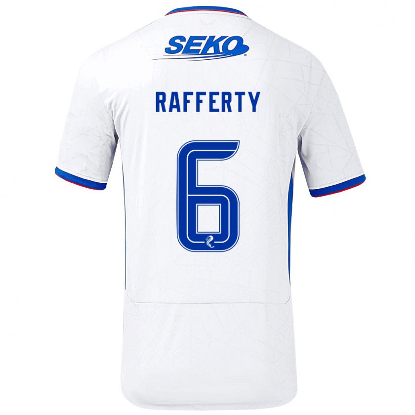 Kandiny Herren Laura Rafferty #6 Weiß Blau Auswärtstrikot Trikot 2024/25 T-Shirt Österreich