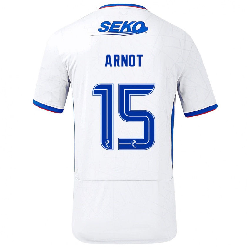 Kandiny Uomo Maglia Lizzie Arnot #15 Bianco Blu Kit Gara Away 2024/25 Maglietta