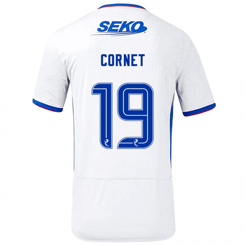 Kandiny Herren Chelsea Cornet #19 Weiß Blau Auswärtstrikot Trikot 2024/25 T-Shirt Österreich