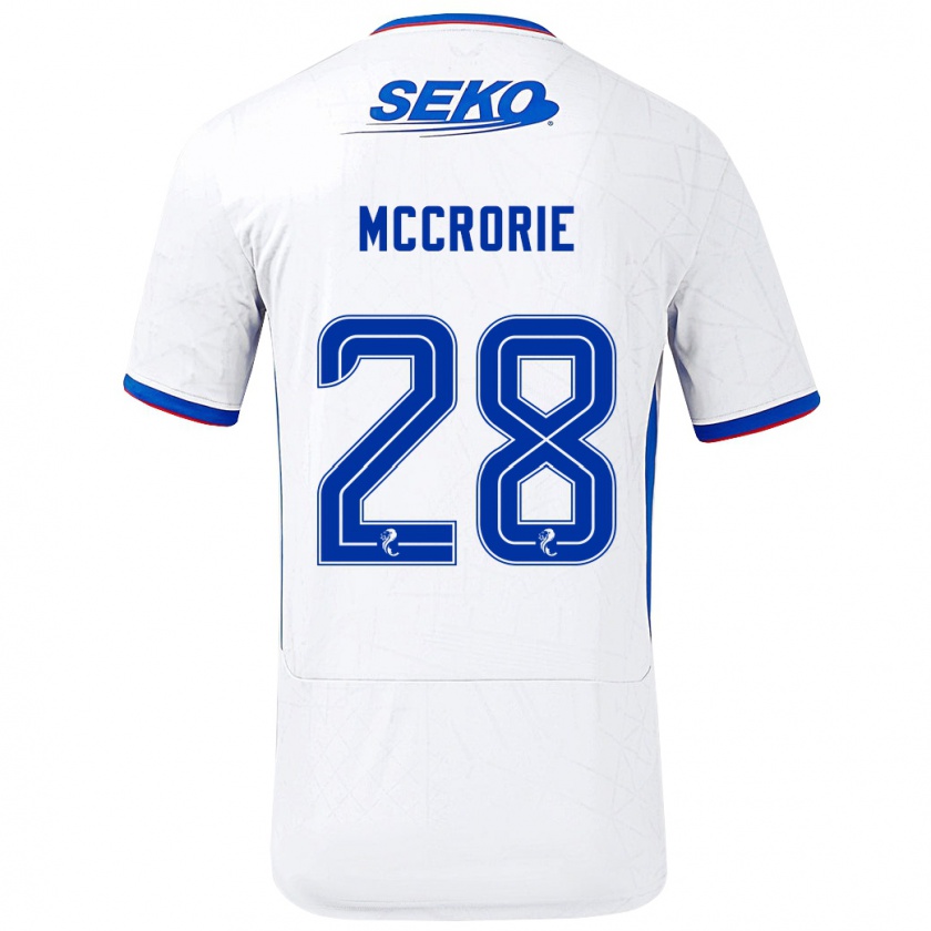 Kandiny Hombre Camiseta Robby Mccrorie #28 Blanco Azul 2ª Equipación 2024/25 La Camisa México