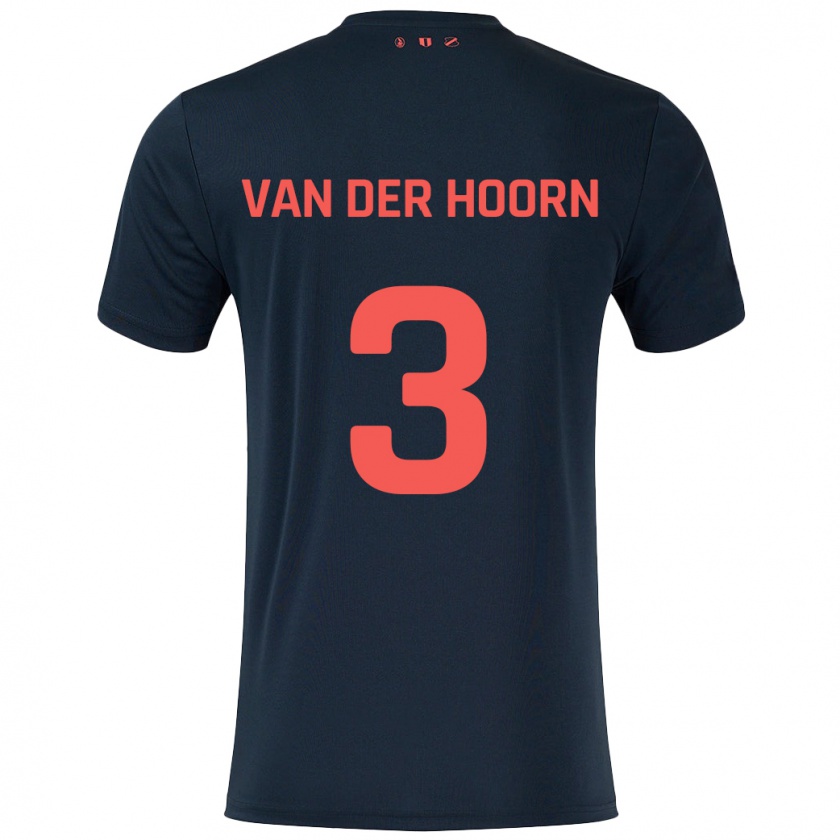 Kandiny Hombre Camiseta Mike Van Der Hoorn #3 Negro Rojo 2ª Equipación 2024/25 La Camisa México