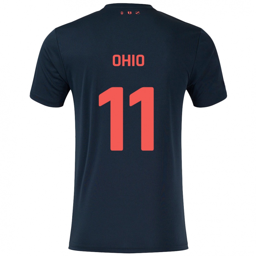 Kandiny Uomo Maglia Noah Ohio #11 Nero Rosso Kit Gara Away 2024/25 Maglietta