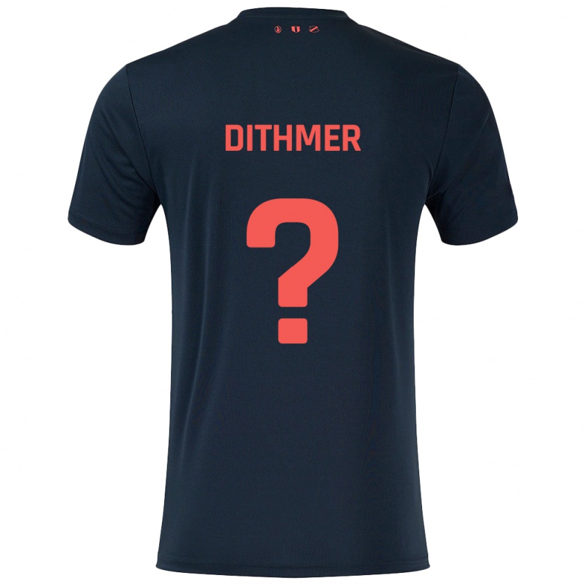 Kandiny Uomo Maglia Andreas Dithmer #0 Nero Rosso Kit Gara Away 2024/25 Maglietta