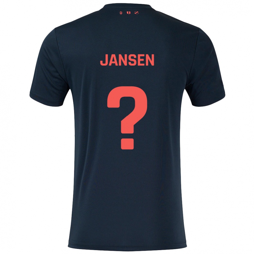 Kandiny Heren Scott Jansen #0 Zwart Rood Uitshirt Uittenue 2024/25 T-Shirt