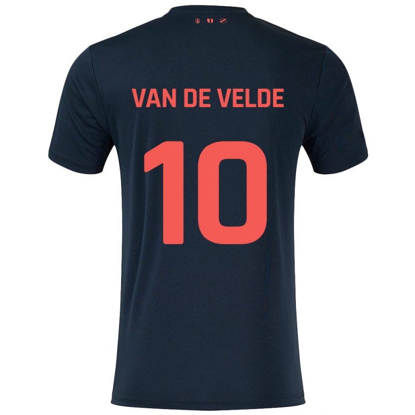 Kandiny Hombre Camiseta Senne Van De Velde #10 Negro Rojo 2ª Equipación 2024/25 La Camisa