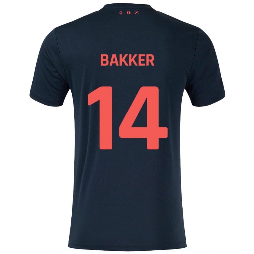 Kandiny Herren Eshly Bakker #14 Schwarz Rot Auswärtstrikot Trikot 2024/25 T-Shirt Österreich