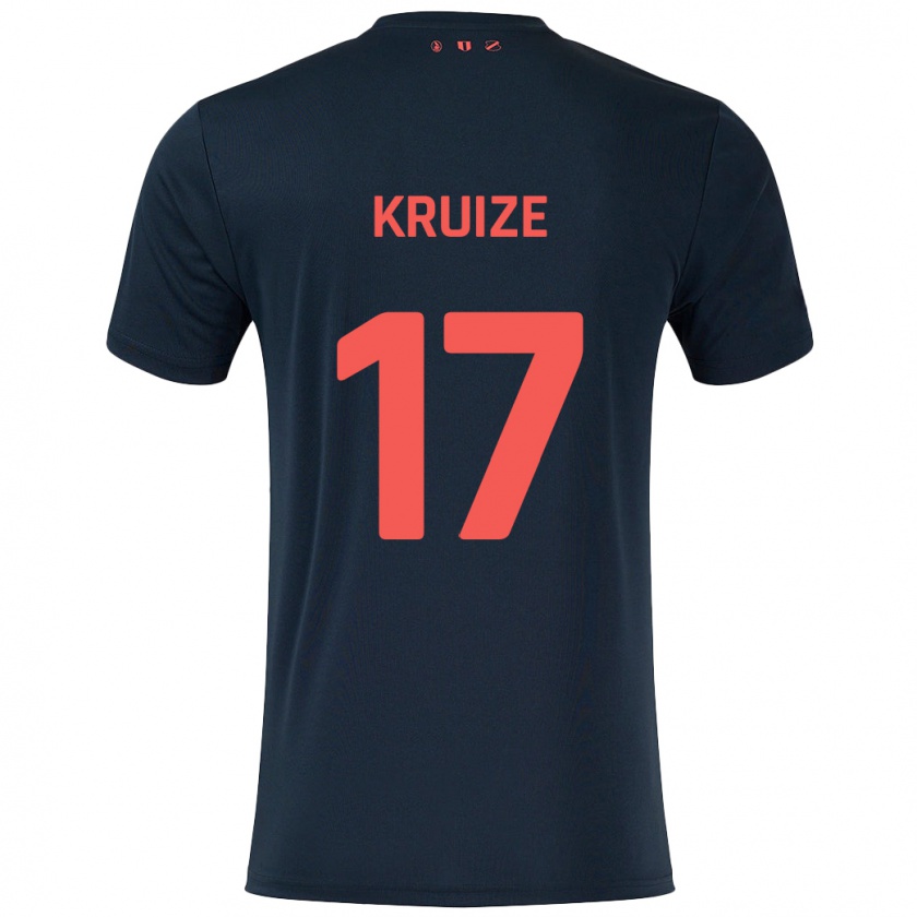 Kandiny Herren Elisha Kruize #17 Schwarz Rot Auswärtstrikot Trikot 2024/25 T-Shirt Österreich