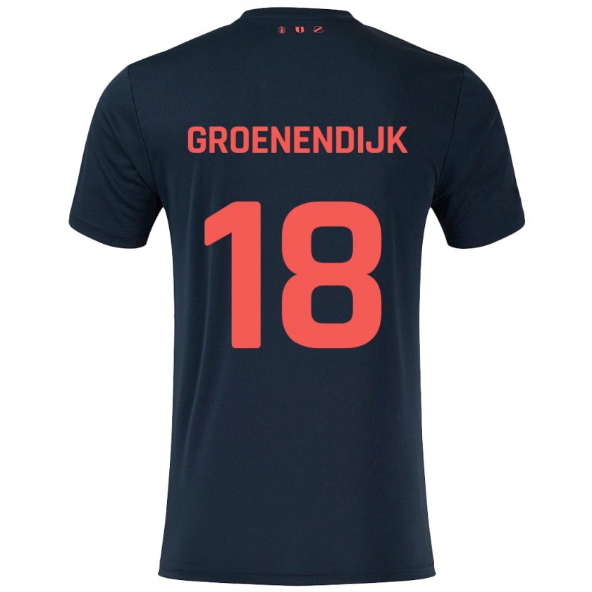 Kandiny Hombre Camiseta Tami Groenendijk #18 Negro Rojo 2ª Equipación 2024/25 La Camisa México