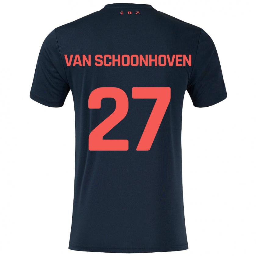 Kandiny Uomo Maglia Nurija Van Schoonhoven #27 Nero Rosso Kit Gara Away 2024/25 Maglietta