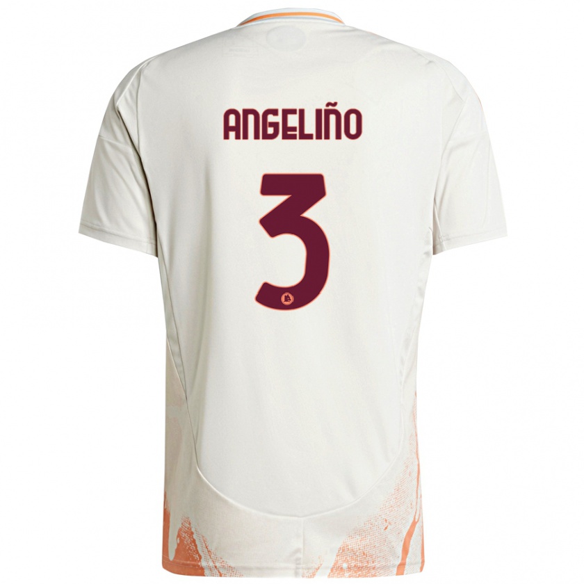 Kandiny Hombre Camiseta Angeliño #3 Crema Blanco Naranja 2ª Equipación 2024/25 La Camisa