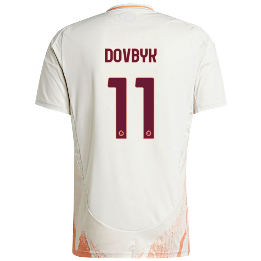 Kandiny Heren Artem Dovbyk #11 Crème Wit Oranje Uitshirt Uittenue 2024/25 T-Shirt