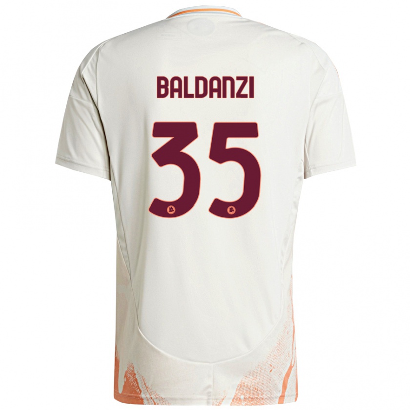 Kandiny Uomo Maglia Tommaso Baldanzi #35 Crema Bianco Arancione Kit Gara Away 2024/25 Maglietta