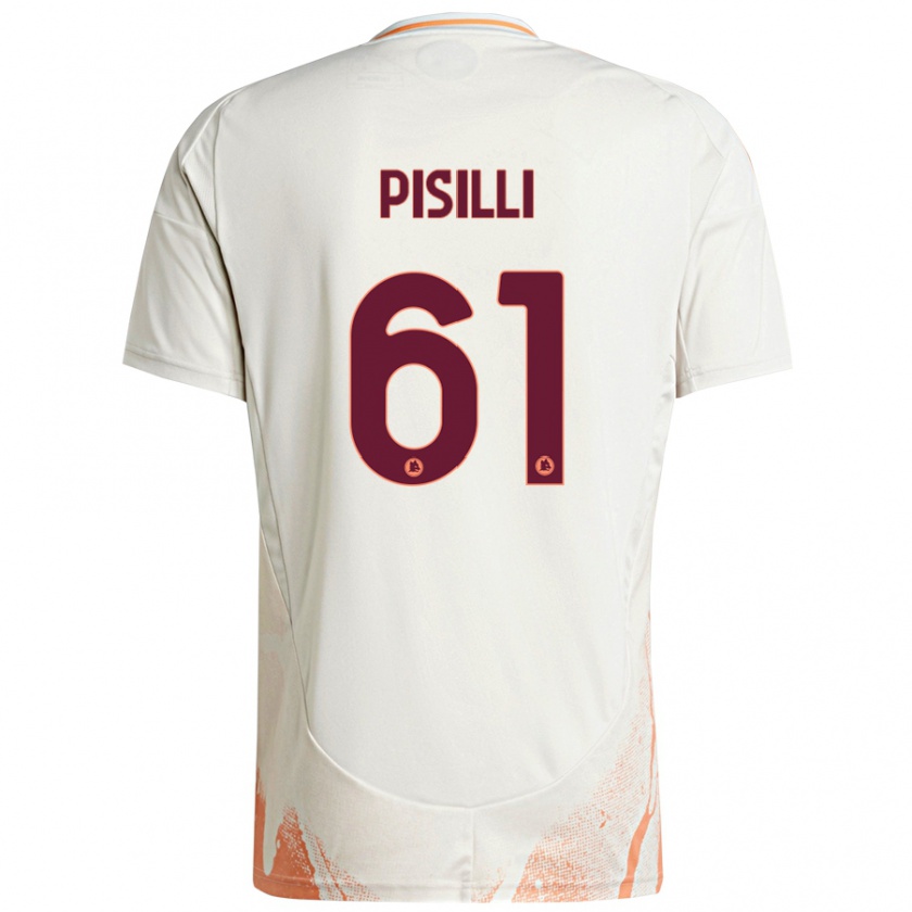 Kandiny Uomo Maglia Niccolò Pisilli #61 Crema Bianco Arancione Kit Gara Away 2024/25 Maglietta