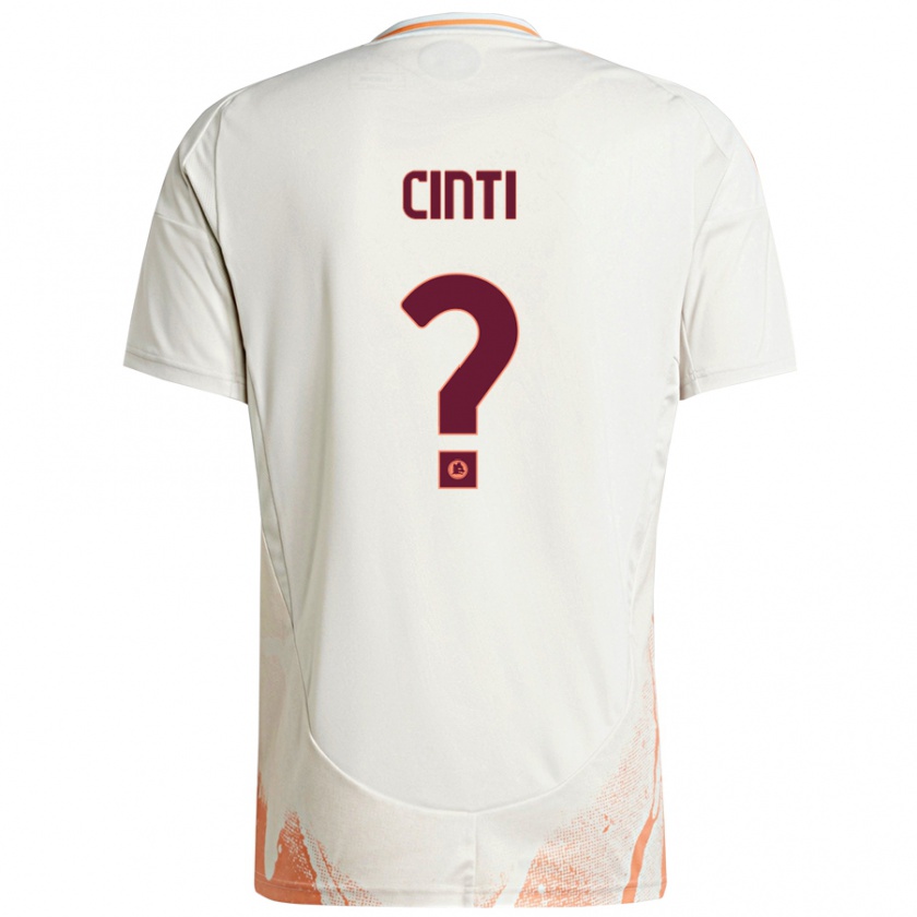 Kandiny Hombre Camiseta Valerio Cinti #0 Crema Blanco Naranja 2ª Equipación 2024/25 La Camisa