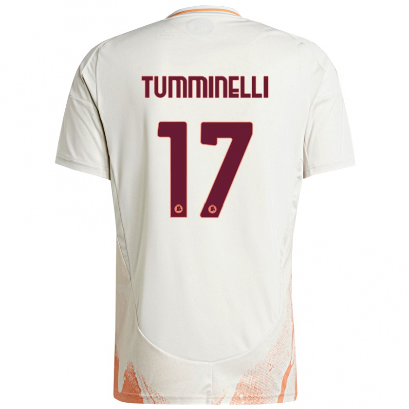 Kandiny Hombre Camiseta Gianmarco Tumminelli #17 Crema Blanco Naranja 2ª Equipación 2024/25 La Camisa